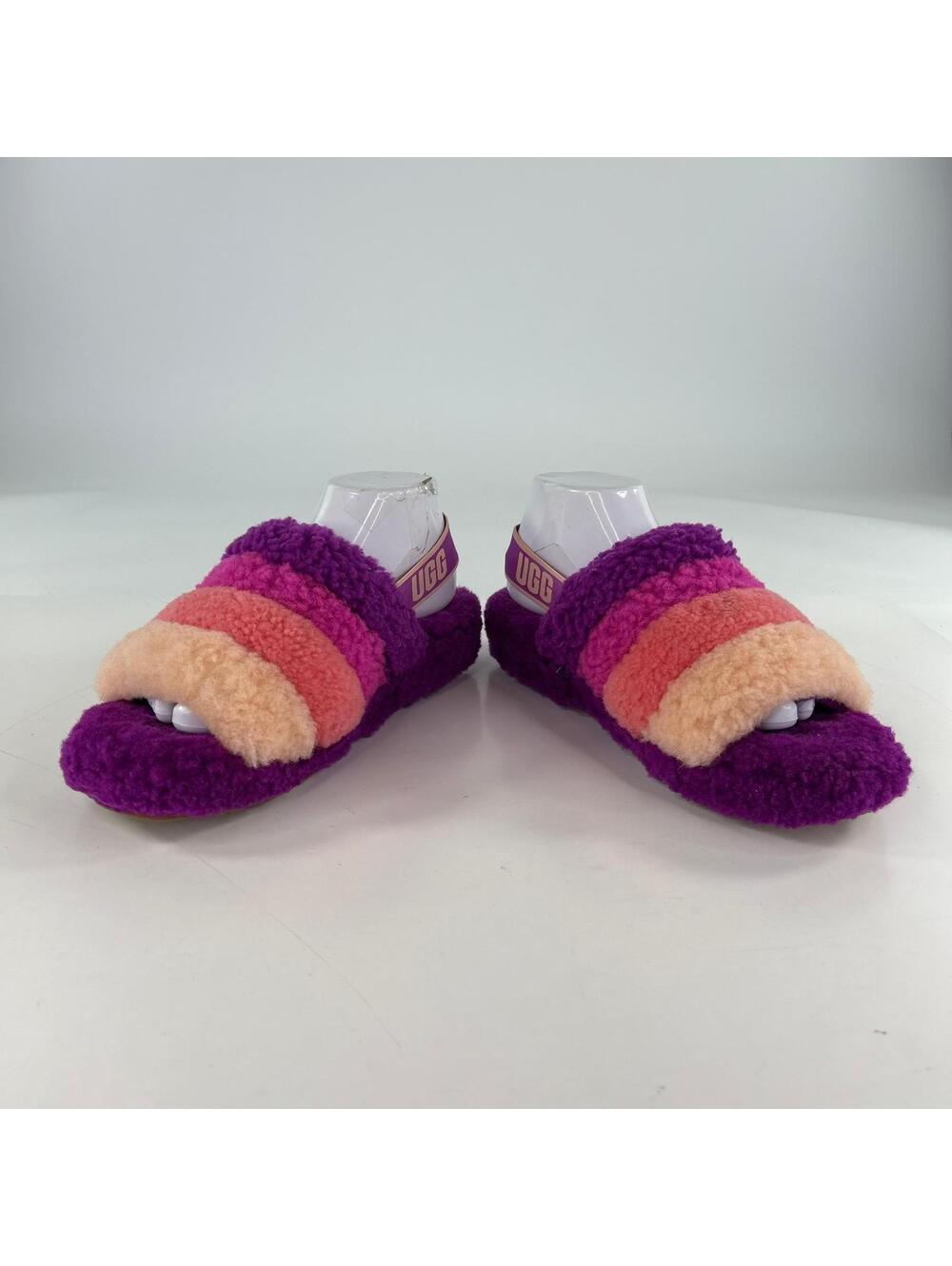 UGG Fluff Yeah Slide sandals US 9 Berrylicious gradient Purple Shearling Slipper - Picture 9 of 12